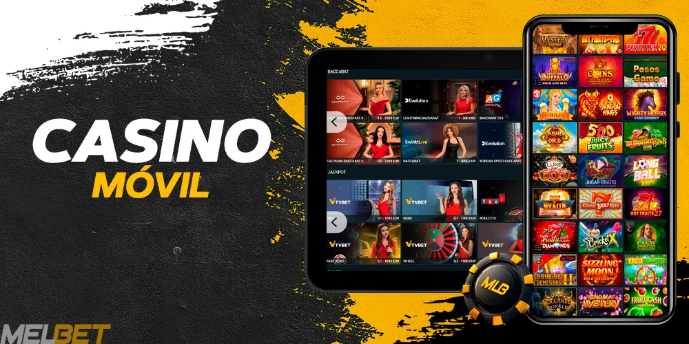 Casino con varios juegos en la aplicación móvil